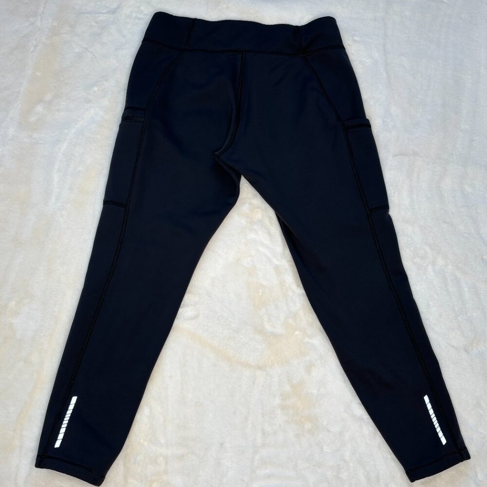 L.L. Bean Women's Black PrimaLoft Therma Stretch Fleece Pocket Tights/Leggings - Picture 6 of 15